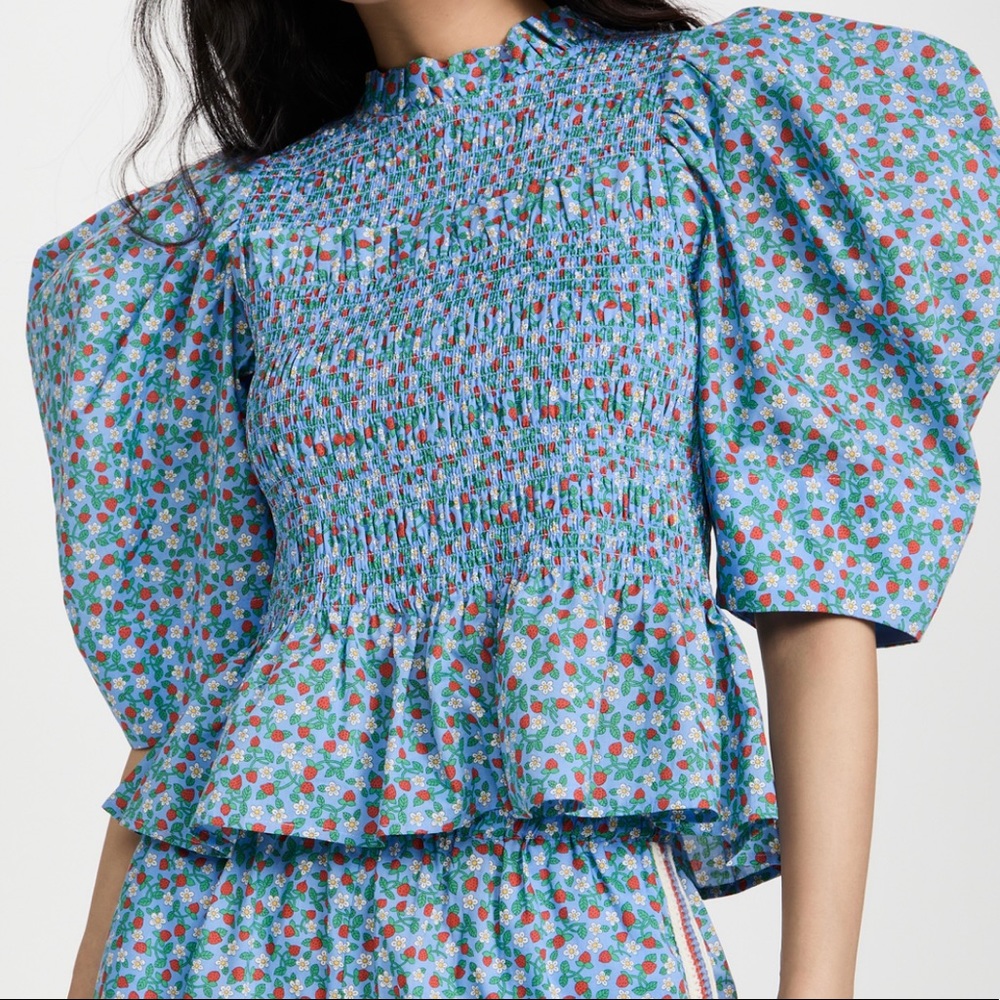 Puff Sleeve Sea Top